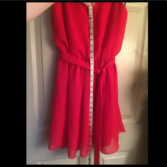 {by & by} Little Red Dress with sash - Picture 3 of 5